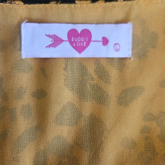 Buddy Love Melissa Surplice Long Sleeve Tortoise Shell Bodysuit Size L - Picture 4 of 7